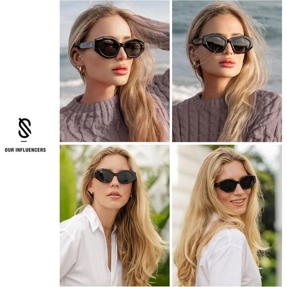 Polygon Hexagonal Polarized Sunglasses UV400 Protection Unisex Plastic Frames main image 4